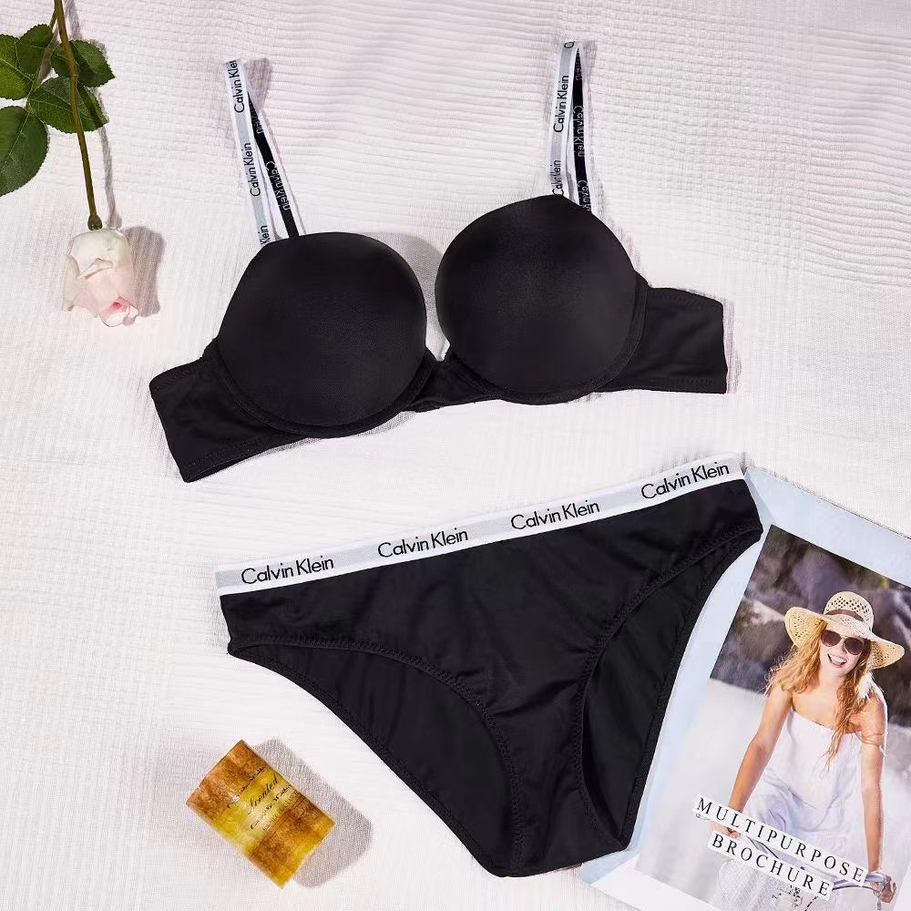 CK - Everyday Push Up Bra + Panty - CK- Black Blank