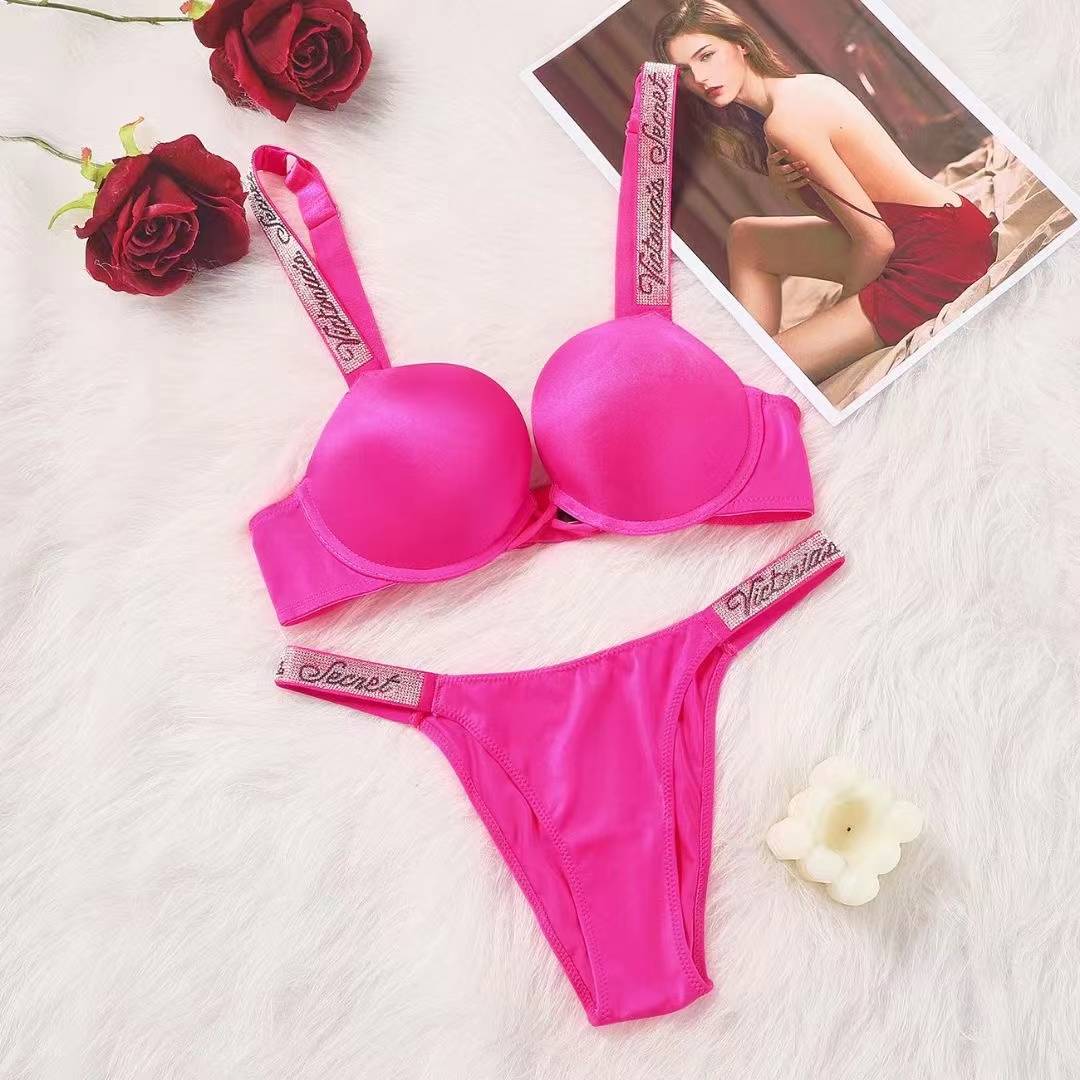 Shine Strap Push-Up Bra + Bombshell Shine Strap Brazilian Panty