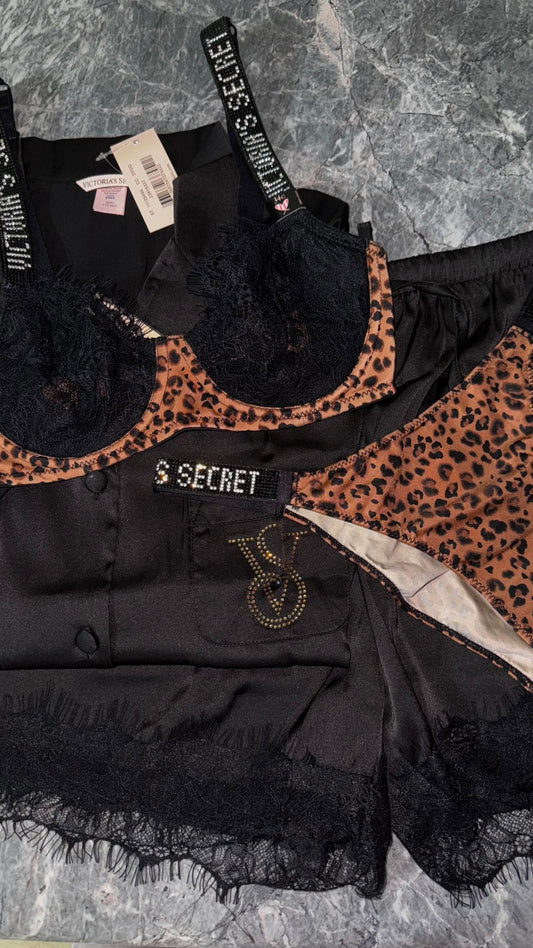 VS Wicked Unlined Shine Strap Balconette Bra-Tiger