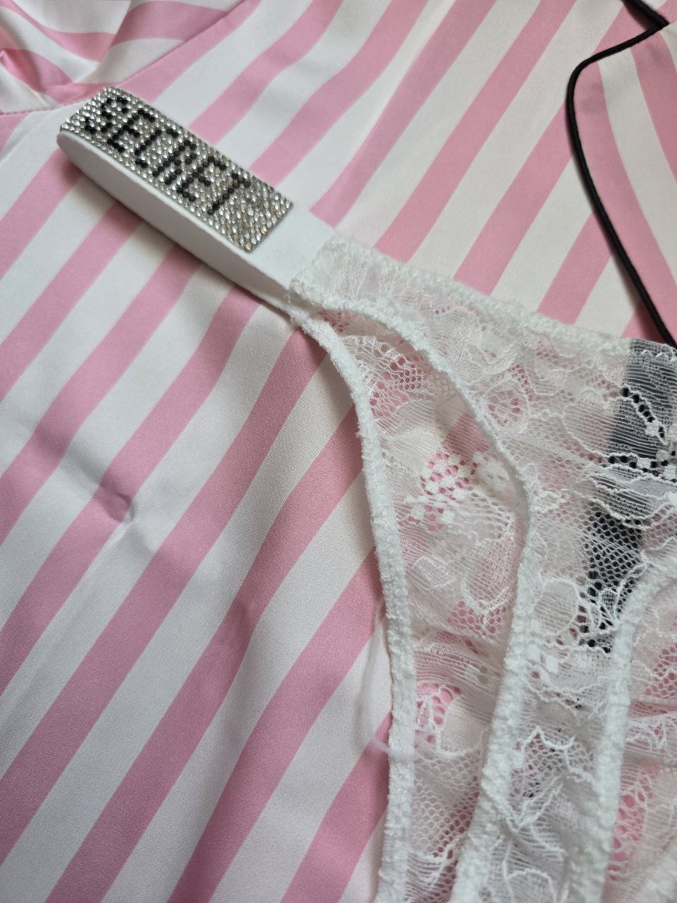 Shine Strap Lace Panty - White