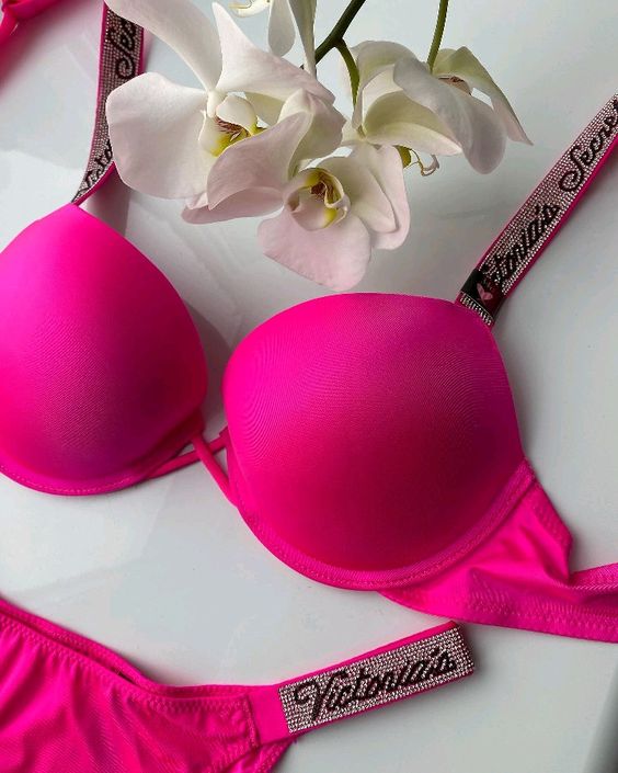 Shine Strap Push-Up Bra + Bombshell Shine Strap Brazilian Panty