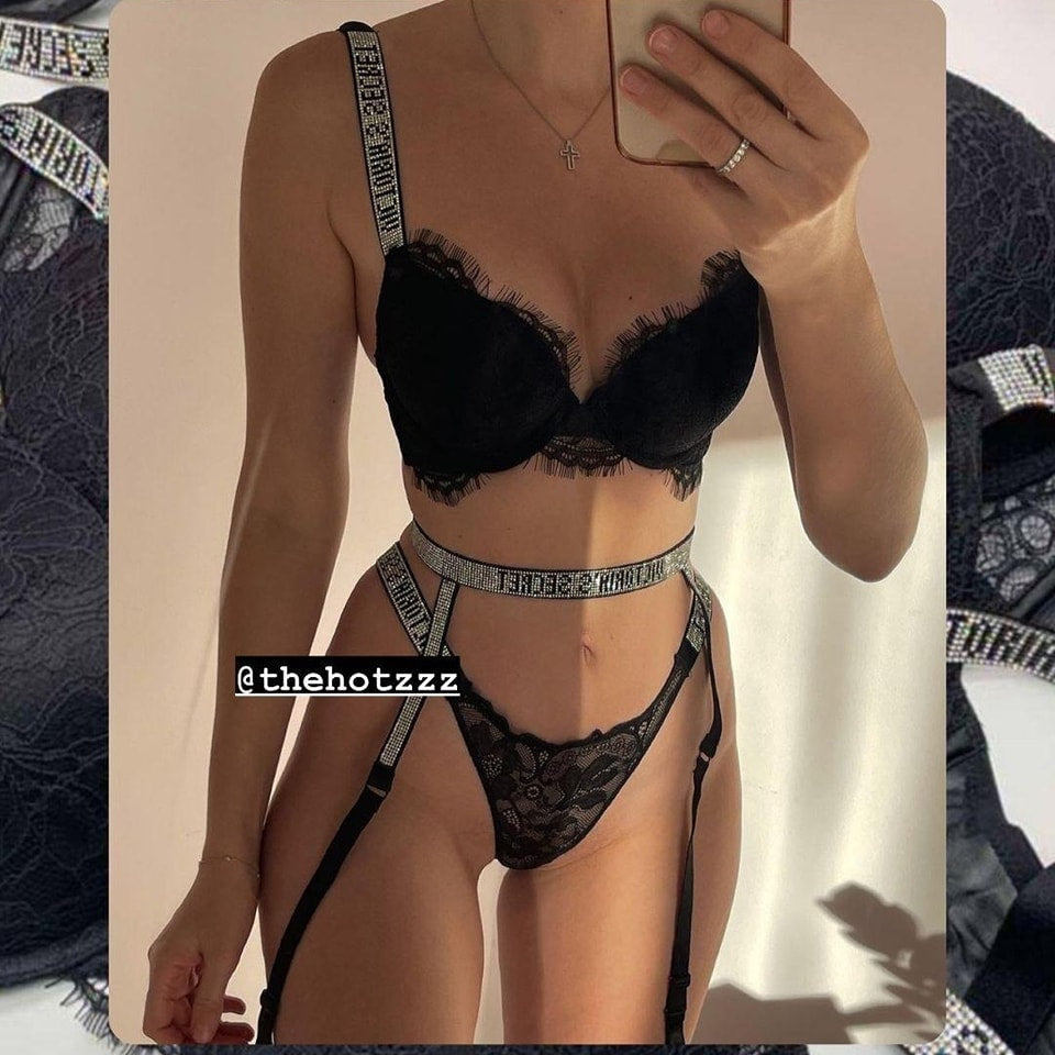 Shine Strap Lace Push-Up Bra + Shine Strap Lace Panty