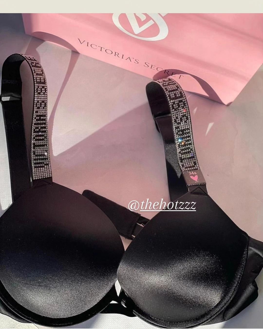Shine Strap Push-Up Bra + Bombshell Shine Strap Brazilian Panty- Black