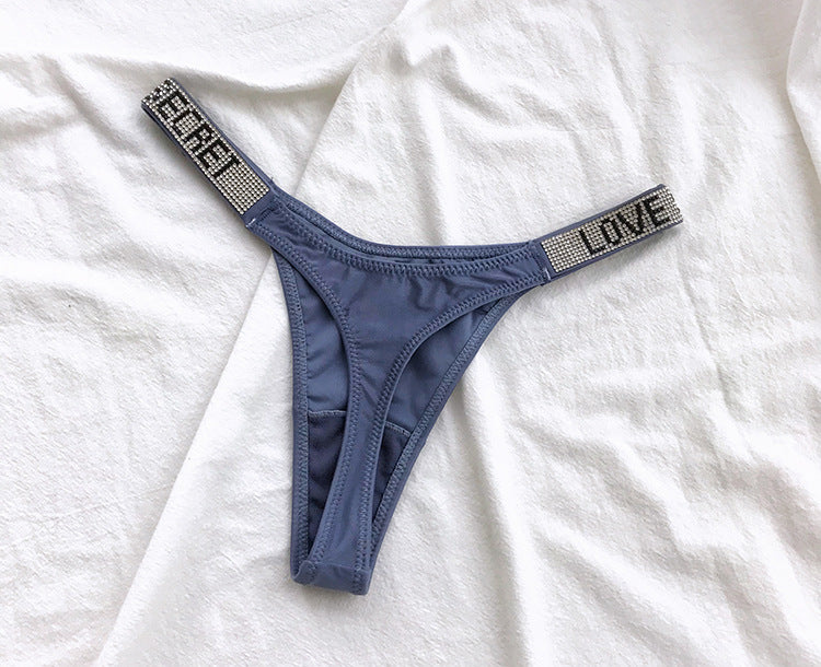 Women Sexy Rhinestone G-string Thongs Lingeries T-back Underwear Panties Fitness