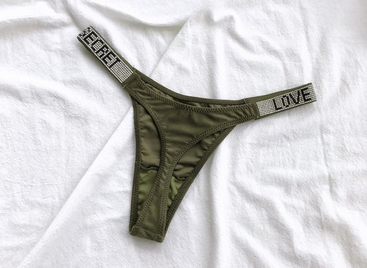 Women Sexy Rhinestone G-string Thongs Lingeries T-back Underwear Panties Fitness