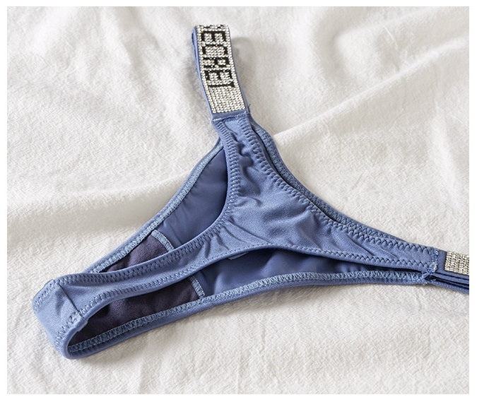 Women Sexy Rhinestone G-string Thongs Lingeries T-back Underwear Panties Fitness