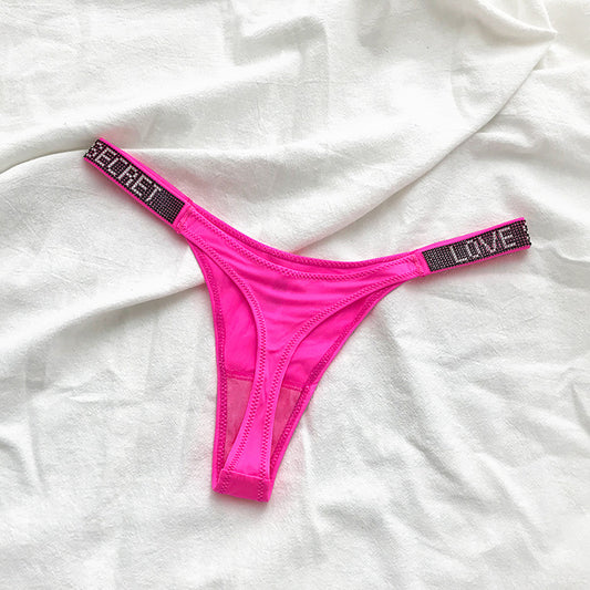 Women Sexy Rhinestone G-string Thongs Lingeries T-back Underwear Panties Fitness