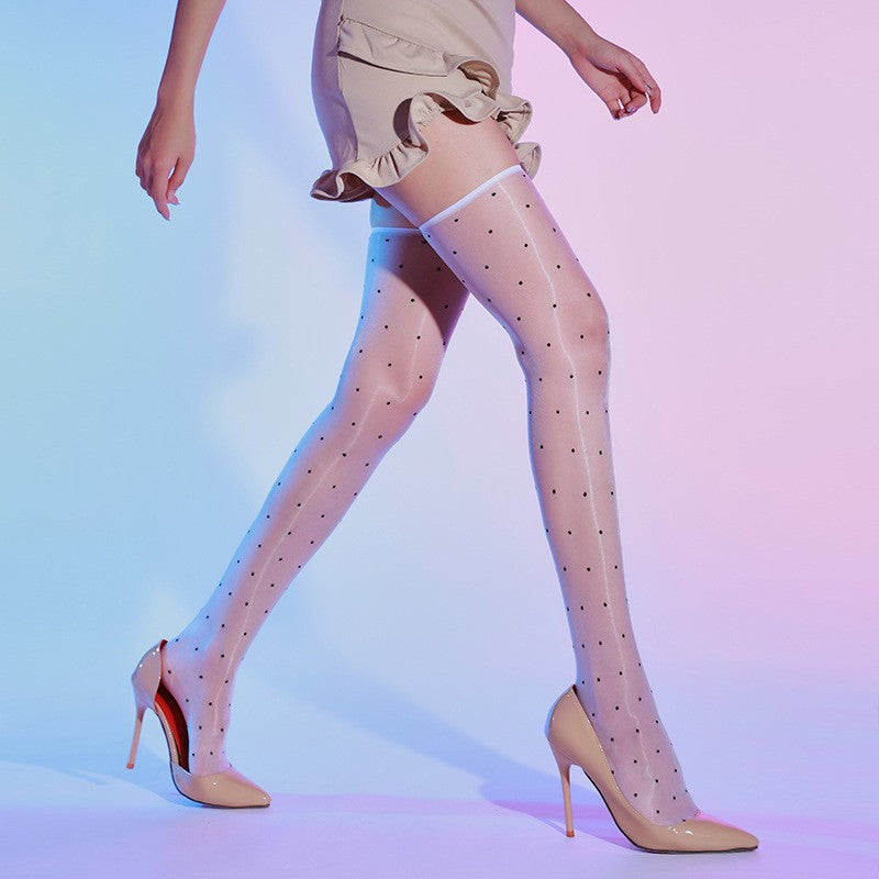 Midnight Seduction Thigh-Highs Red (White)