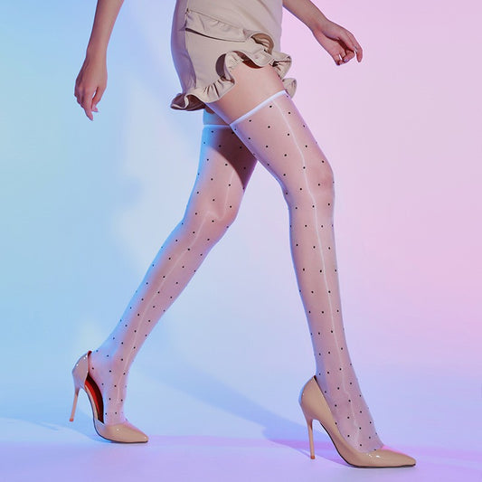 Midnight Seduction Thigh-Highs Red (White)