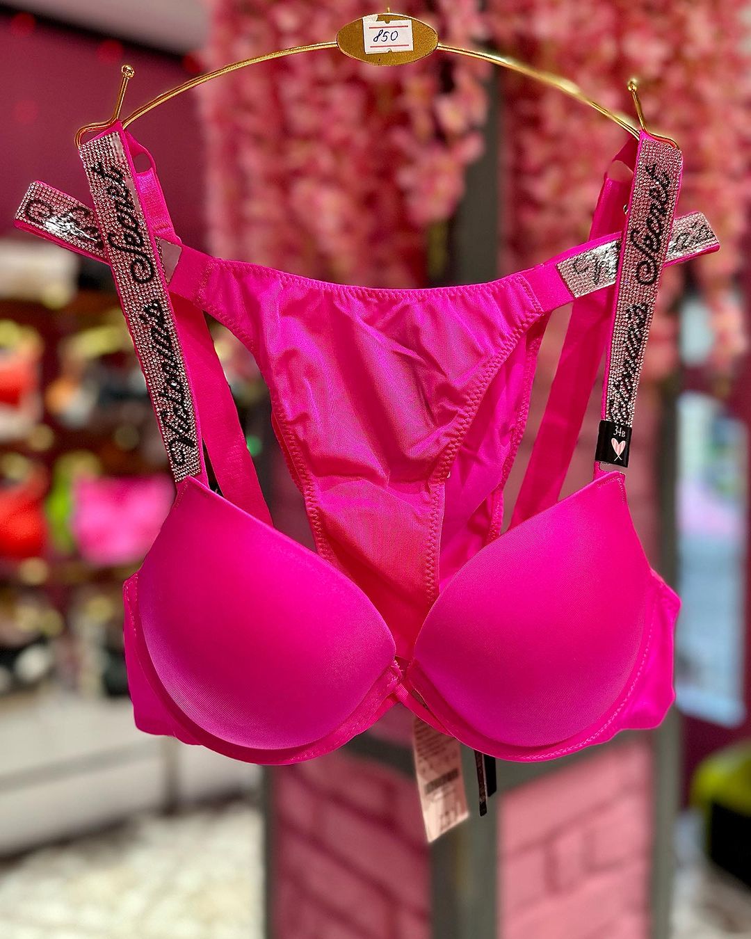 Shine Strap Push-Up Bra + Bombshell Shine Strap Brazilian Panty