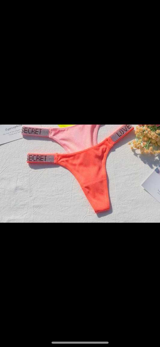 Women Sexy Rhinestone G-string Thongs Lingerie T-back Underwear Panties Fitness