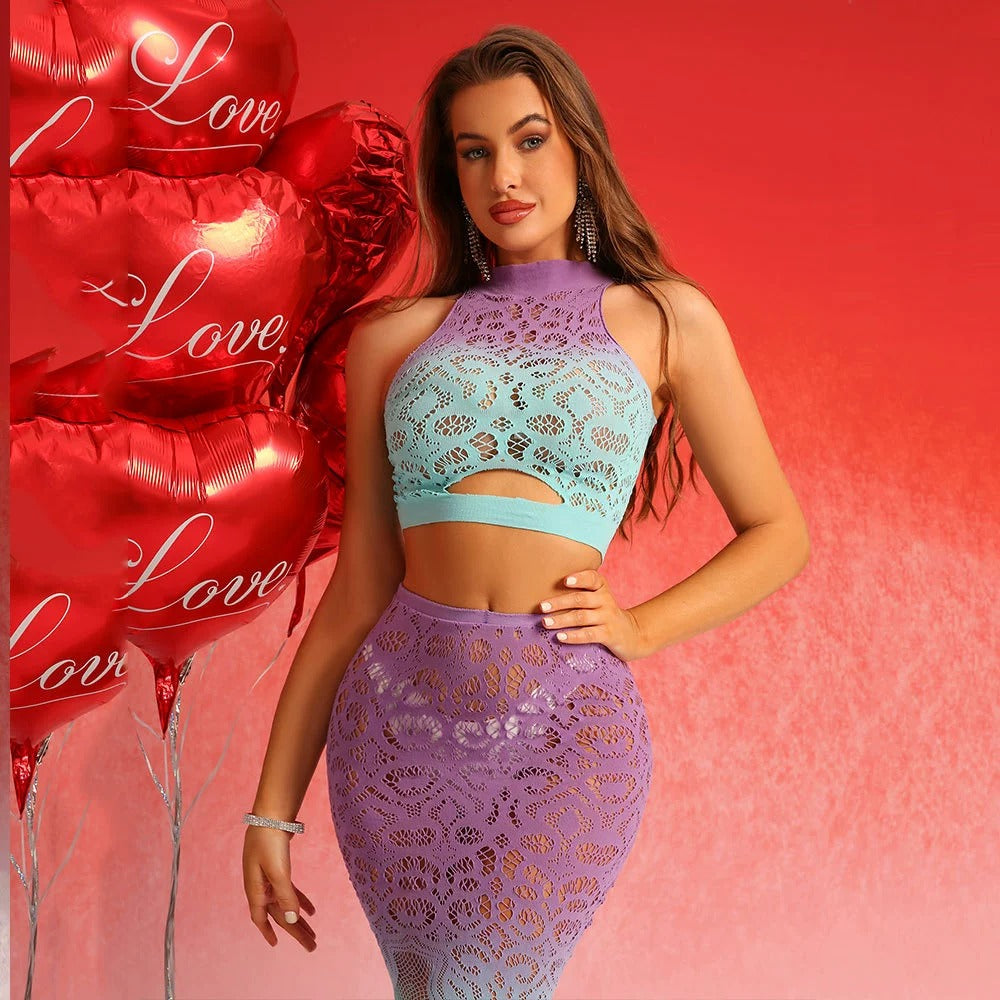 Twilight Passion and Colorful One Size Bodystocking Dress