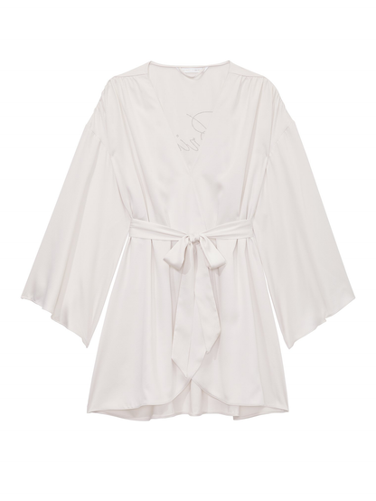 Hotzzz Shine Bride Embellished Satin Short Robe - Victoria's Secret Inspired - One Size
