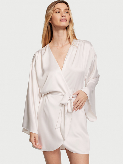 Hotzzz Shine Bride Embellished Satin Short Robe - Victoria's Secret Inspired - One Size