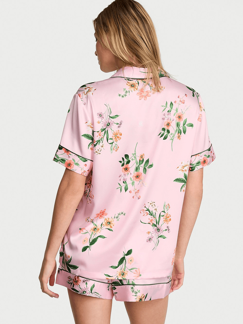 Floral Signature Satin Short Pajama Set