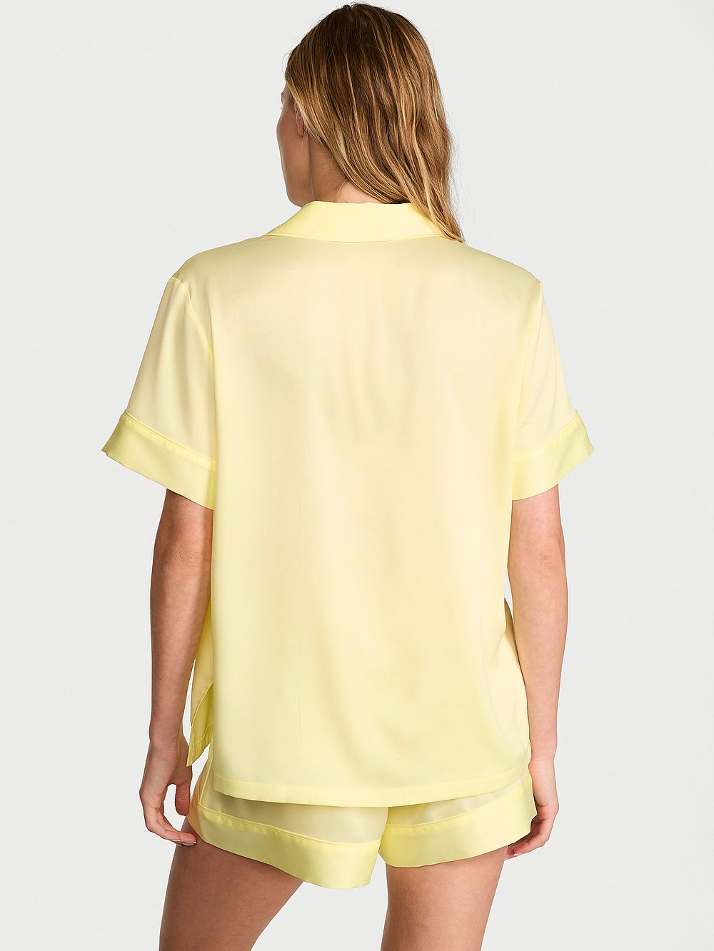 Lemonade Yellow Satin Short Pyjamas Set