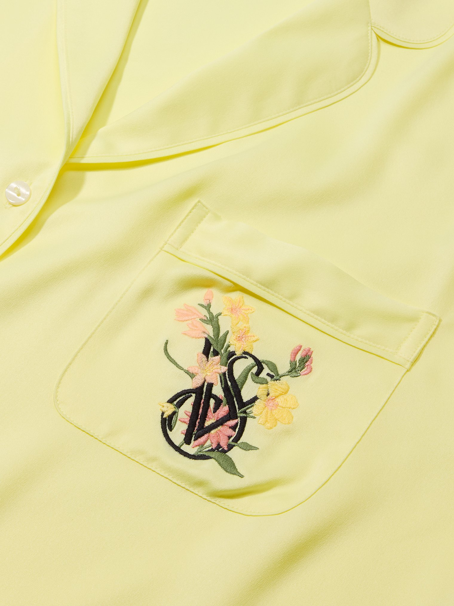 Lemonade Yellow Satin Long Pyjamas Set