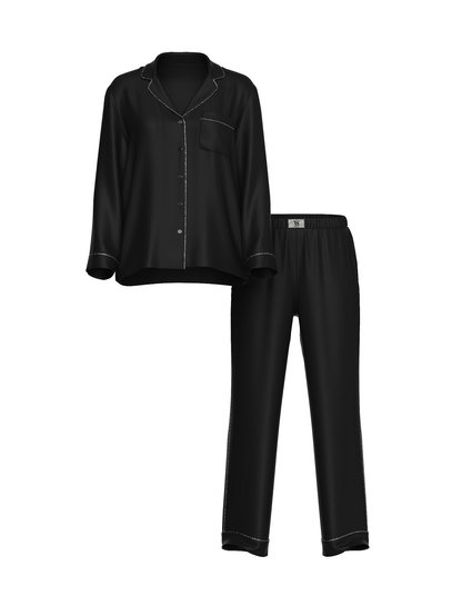 Glazed Satin Shine Long Pajama Set - Crystal Angel Limited Edition