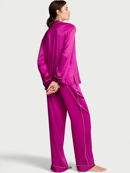 Glazed Satin Shine Long Pajama Set - Crystal Angel Limited Edition