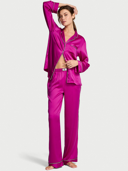 Glazed Satin Shine Long Pajama Set - Crystal Angel Limited Edition