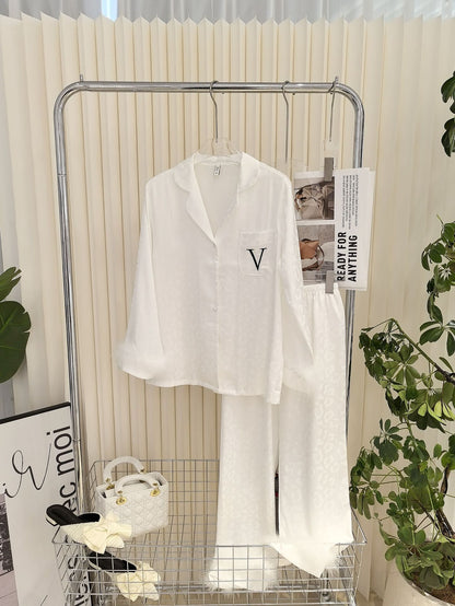 Victoria's Secret Satin Long Pajama Set - fur cuff