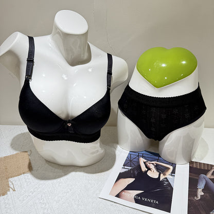 Victoria’s Secret Signature Micro-Satin Set – Premium Embroidered Collection (Midnight Black)