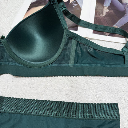 Victoria’s Secret Signature Micro-Satin Set – Premium Embroidered Collection (Emerald Green)