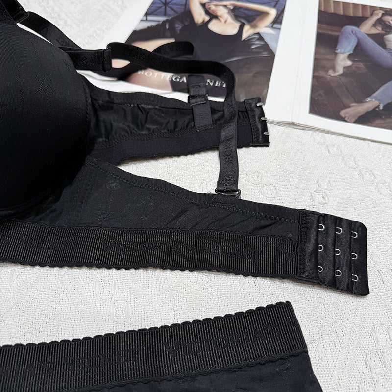 Victoria’s Secret Signature Micro-Satin Set – Premium Embroidered Collection (Midnight Black)