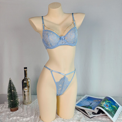 Blue Serenity Lace Lingerie Set