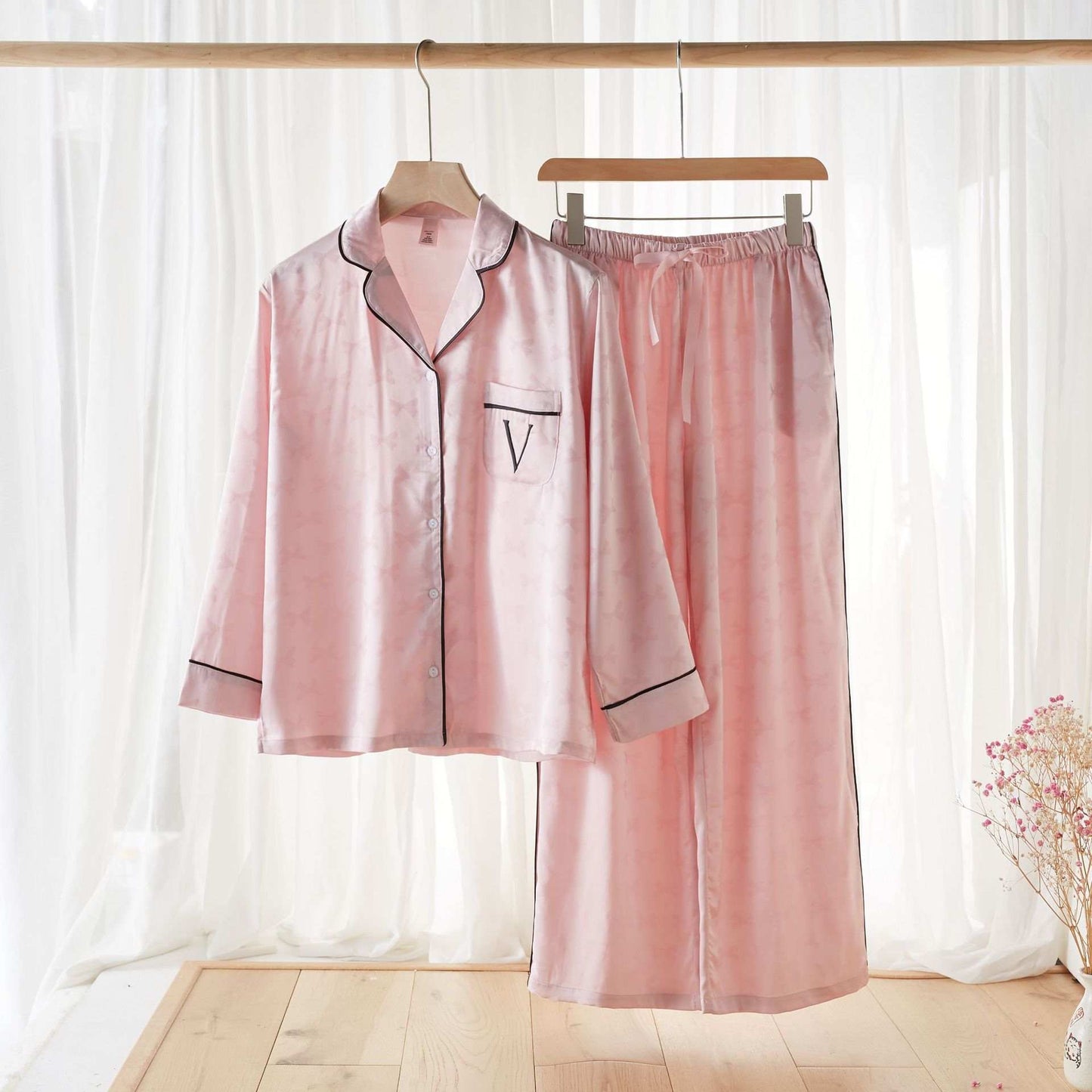 Victoria's Secret Satin Long Pajama Set China Flower