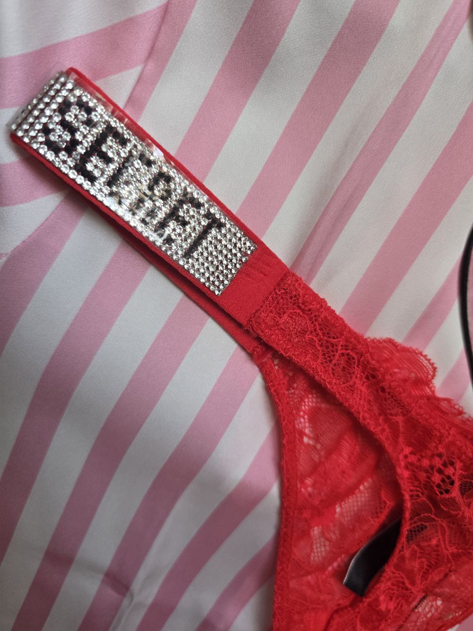 Shine Strap Lace Panty - Red