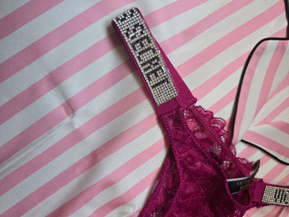 Shine Strap Lace Panty - Red Rose