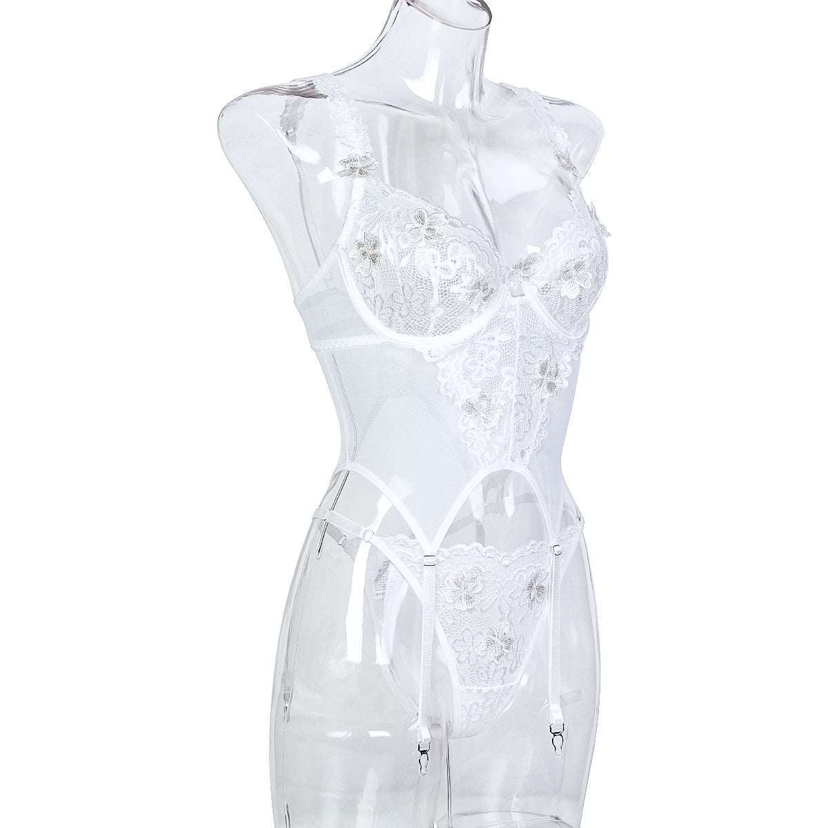 Ivory Temptation Lace Bodysuit Set