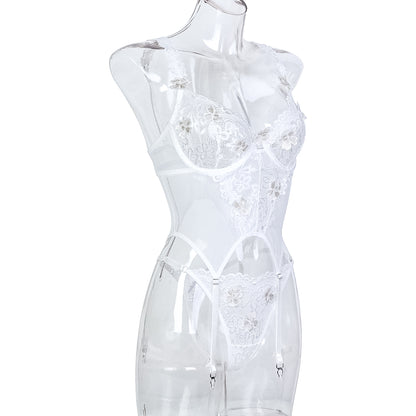 Ivory Temptation Lace Bodysuit Set