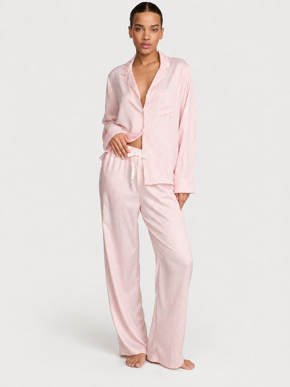 Glazed Victoria's Secret signature Satin Long Pjamas Set