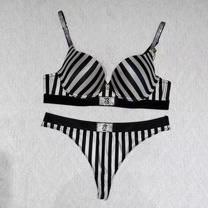 Victoria Secret Shine Patch Lightly Lined Demi Bra & Thong Set