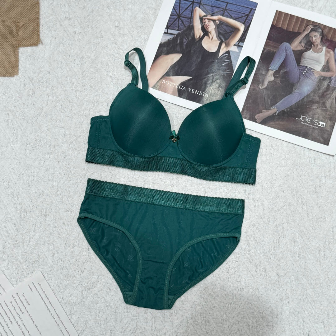Victoria’s Secret Signature Micro-Satin Set – Premium Embroidered Collection (Emerald Green)