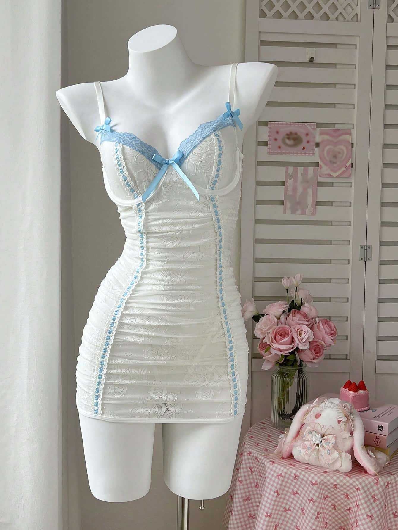 Obsidian Desire Lace Slip Dress