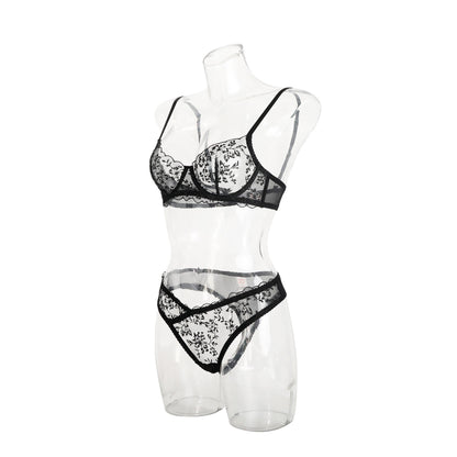 Midnight Bloom Lace Lingerie Set