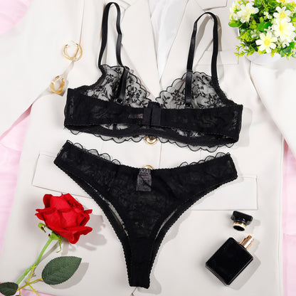 Midnight Bloom Lace Lingerie Set