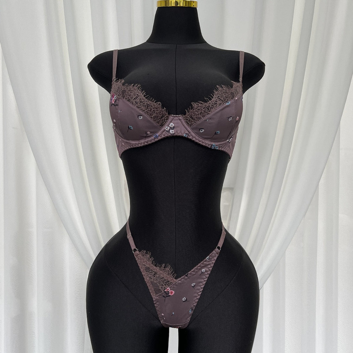 Moonlit Rose Satin Lingerie Set