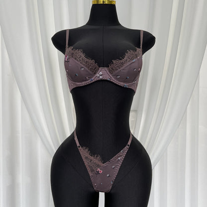 Moonlit Rose Satin Lingerie Set
