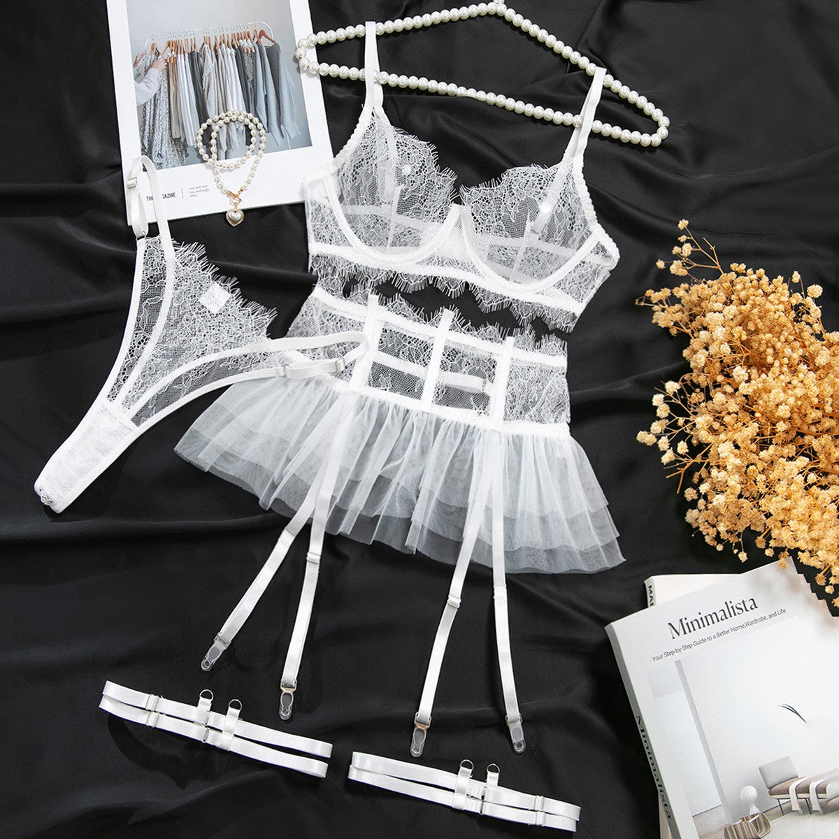 Ivory Temptation Lace Bridal Lingerie Set