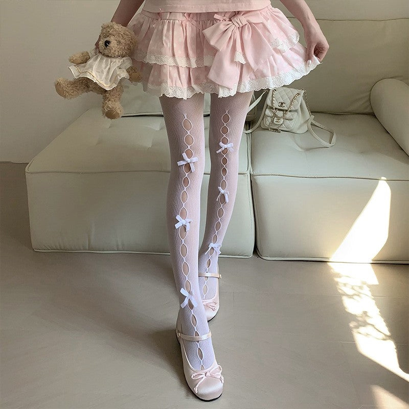 Topaz Sparkle Fishnets White