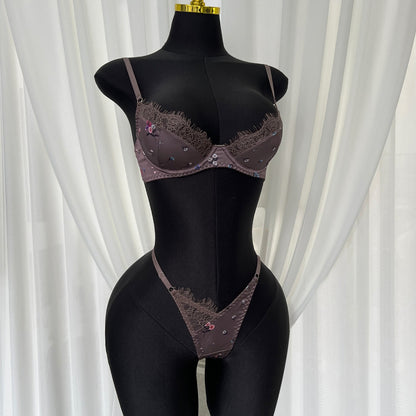 Moonlit Rose Satin Lingerie Set