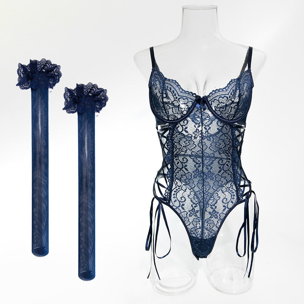 Midnight Temptation Lace Teddy Set