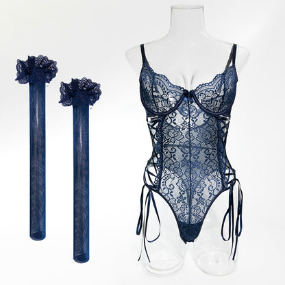 Midnight Temptation Lace Teddy Set