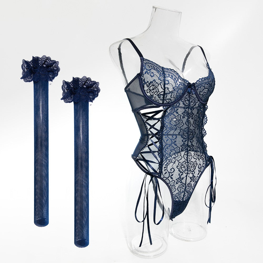Midnight Temptation Lace Teddy Set