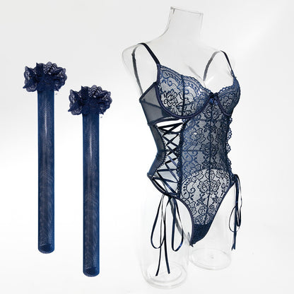Midnight Temptation Lace Teddy Set
