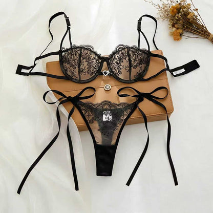 Midnight Whisper Lace Lingerie Set